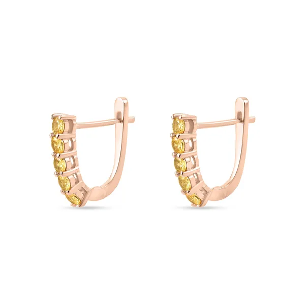 925_Silver_Goldcz_Hoop_Earrings_With_Rose_Gold_Plating