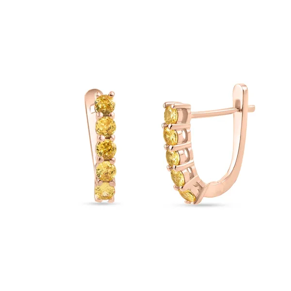 925_Silver_Goldcz_Hoop_Earrings_With_Rose_Gold_Plating