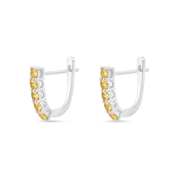 925_Silver_Goldcz_Hoop_Earrings_With_Gold_Plating