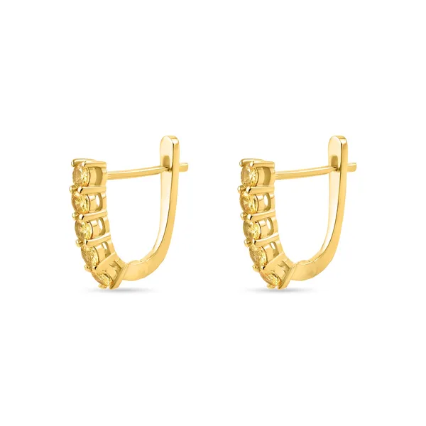 925_Silver_Goldcz_Hoop_Earrings_With_Gold_Plating
