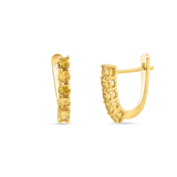 925_Silver_Goldcz_Hoop_Earrings_With_Gold_Plating