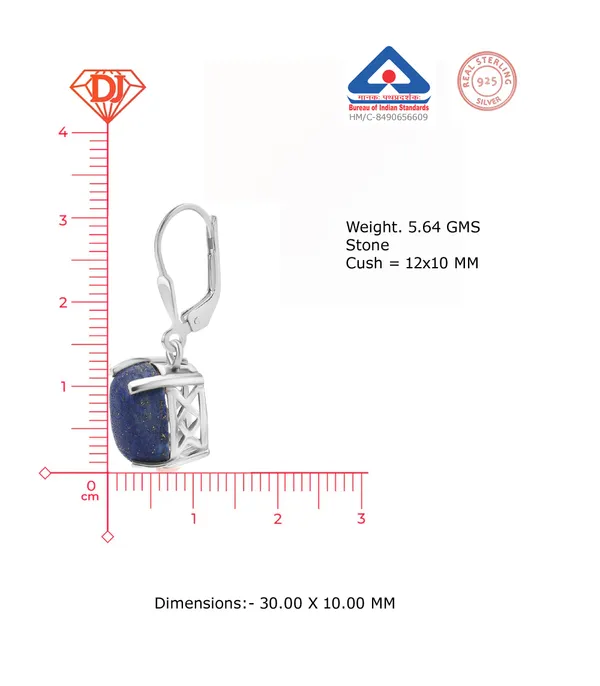 925_Sterling_Silver_Lapis_Lazuli_Dangle_Earrings_For_Women_And_Grils