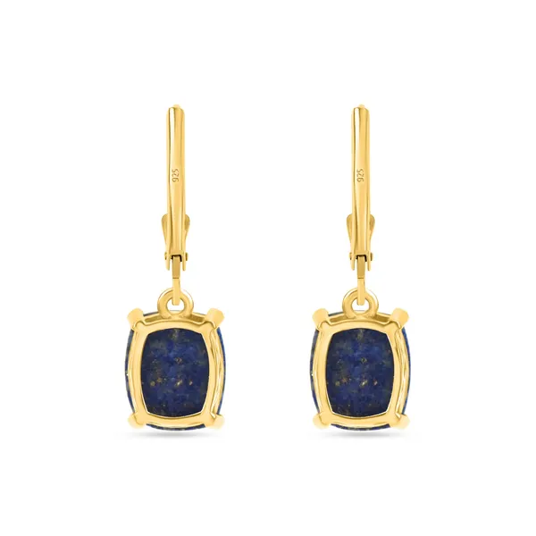925_Sterling_Silver_Lapis_Lazuli_Dangle_Earrings_With_Gold_Plating_For_Women_And_Grils