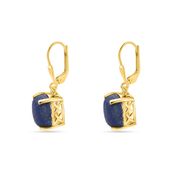 925_Sterling_Silver_Lapis_Lazuli_Dangle_Earrings_With_Gold_Plating_For_Women_And_Grils