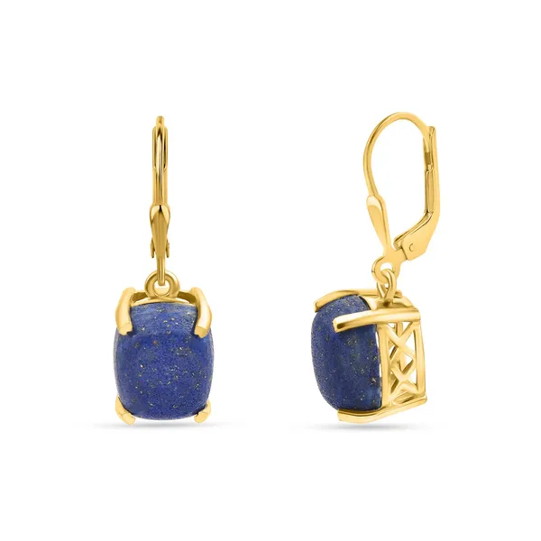 925_Sterling_Silver_Lapis_Lazuli_Dangle_Earrings_With_Gold_Plating_For_Women_And_Grils