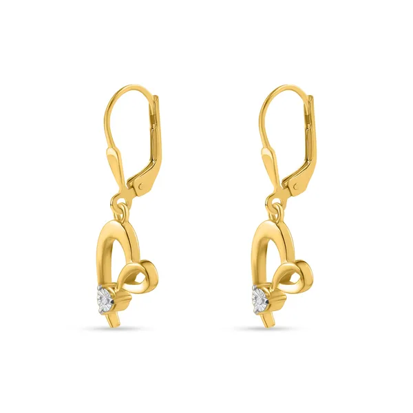 925_Silver_Miracle_Plate_Heart_Drop_Earrings_With_Gold_Plating_For_Women