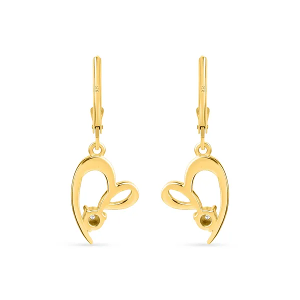 925_Silver_Miracle_Plate_Heart_Drop_Earrings_With_Gold_Plating_For_Women