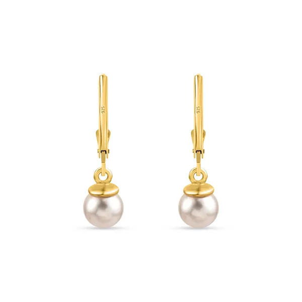 925_Sterling_Silver_Natural_Pearl_Earrings_|_Designer_Dangle_Earrings_with_0.5_Micron_Yellow_Gold_Plating_Beautiful_Gift_for_her_BIS_Registered