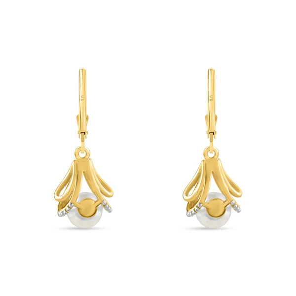 925_Sterling_Silver_Natural_Pearl_Earrings_daily_weare|tradisional_look_earrings_Designer_Dangle_Earrings_with_0.5_Micron_Yellow_Gold_Plating_Gift_for_her_BIS_Registered