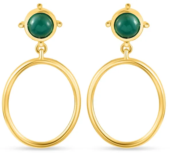 925_Sterling_Silver_Green_Onyx_Designer_Earrings_Elegant_Gold_Plated_Hoop_Earrings_Wedding_And_Valentines_Gift