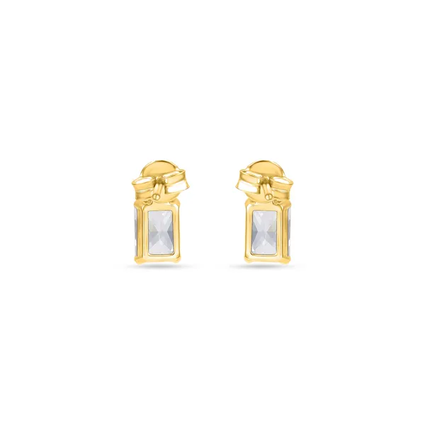925_Sterling_Silver_White_Cz_Octagon_Solitaire_Earrings_Elegant_Gold_Plated_Studs_Wedding_And_Valentines_Gift