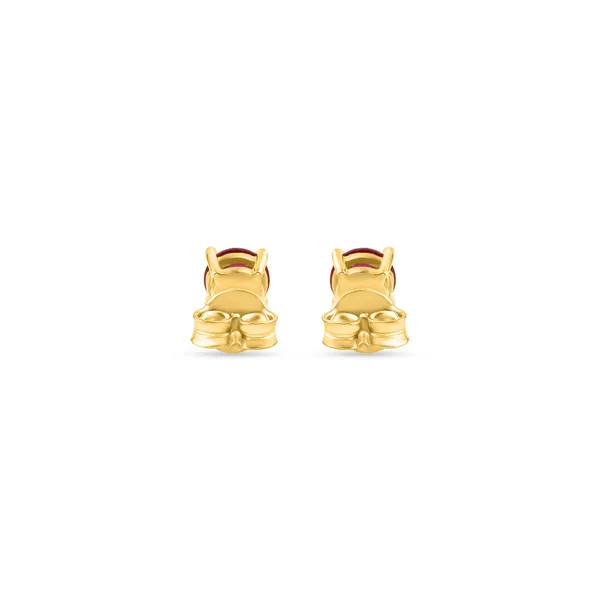 925_Sterling_Silver_Ruby_Cz_Solitaire_Earrings_Elegant_5_Mm_Round_Studs_Gold_Plated_Designer_Jewelry_Perfect_Gift_For_Women_Gift