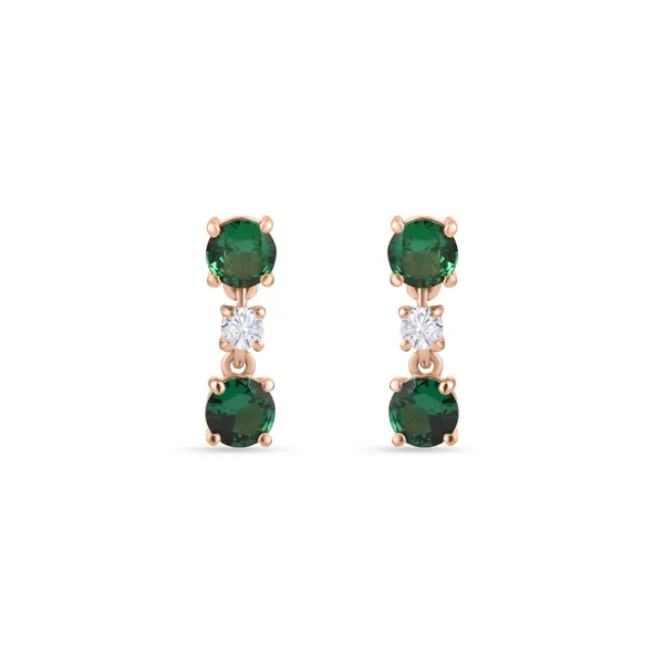 925_Sterling_Silver_Green_Emerald_Cz_Dangle_Earrings_Elegant_Rose_Gold_Plated_Jewelry_Wedding_And_Valentines_Gift