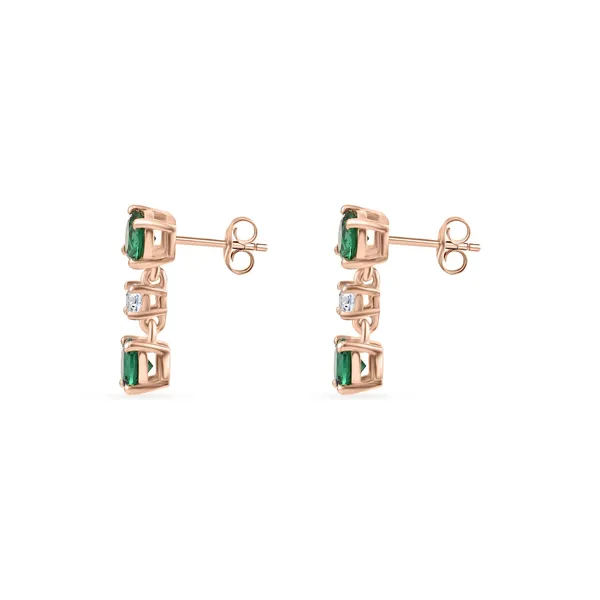 925_Sterling_Silver_Green_Emerald_Cz_Dangle_Earrings_Elegant_Rose_Gold_Plated_Jewelry_Wedding_And_Valentines_Gift