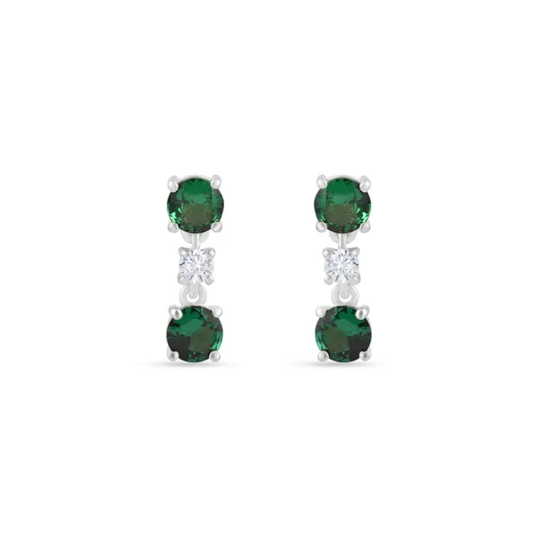 925_Sterling_Silver_Green_Emerald_Cz_Dangle_Earrings_Elegant_Rhodium_Plated_Jewelry_Wedding_And_Valentines_Gift