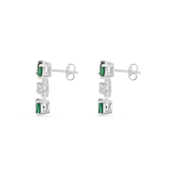 925_Sterling_Silver_Green_Emerald_Cz_Dangle_Earrings_Elegant_Rhodium_Plated_Jewelry_Wedding_And_Valentines_Gift