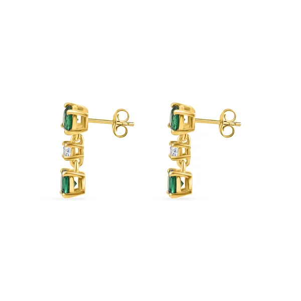 925_Sterling_Silver_Green_Emerald_Cz_Dangle_Earrings_Elegant_Gold_And_Rhodium_Plated_Jewelry_Wedding_And_Valentines_Gift