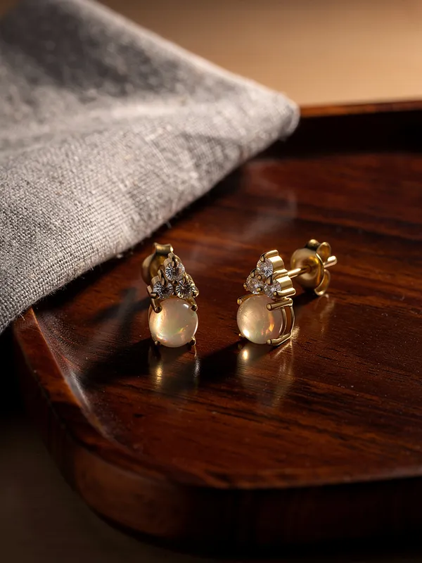 925_Sterling_Silver_Natural_Opal_Stud_Earrings_Elegant_Gold_Plated_Jewelry_Wedding_And_Valentines_Gift