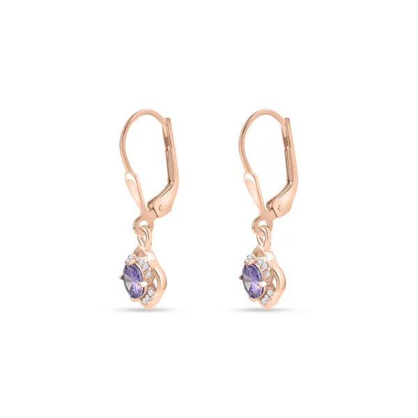925_Sterling_Silver_Purple_Cz_Drop_Earrings_Elegant_Rose_Gold_Plated_Halo_Jewelry_Wedding,_Anniversary,_Valentines_And_Birthday_Gift