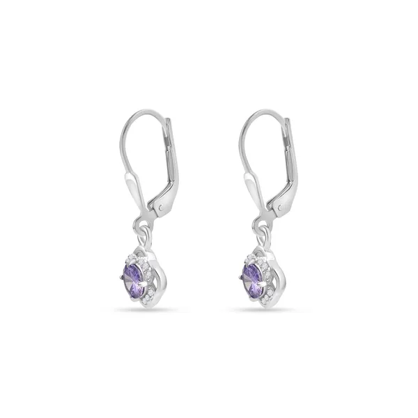 925_Sterling_Silver_Purple_Cz_Drop_Earrings_Elegant_Rhodium_Plated_Halo_Jewelry_Wedding,_Anniversary,_Valentines_And_Birthday_Gift