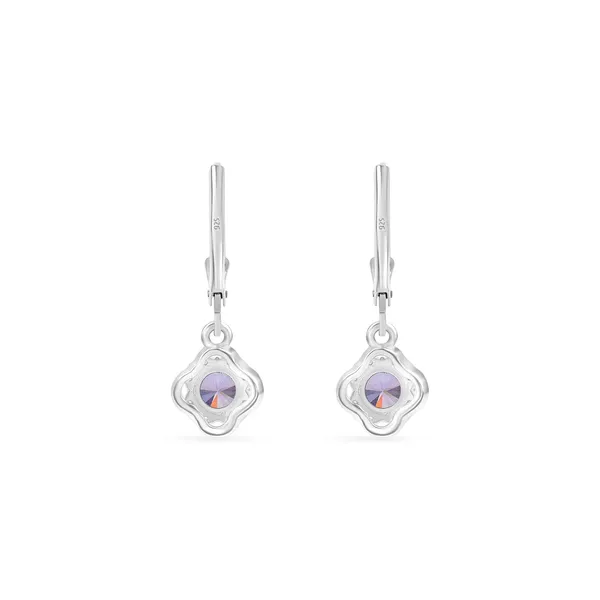 925_Sterling_Silver_Purple_Cz_Drop_Earrings_Elegant_Rhodium_Plated_Halo_Jewelry_Wedding,_Anniversary,_Valentines_And_Birthday_Gift