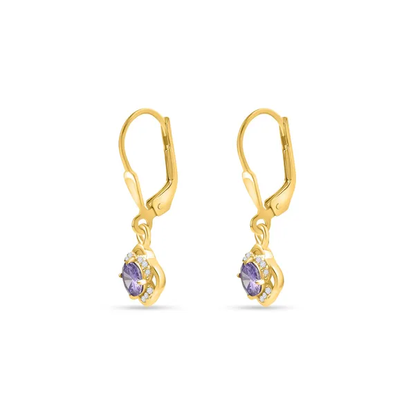925_Sterling_Silver_Purple_Cz_Drop_Earrings_Elegant_Gold_Plated_Halo_Jewelry_Wedding,_Anniversary,_Valentines_And_Birthday_Gift