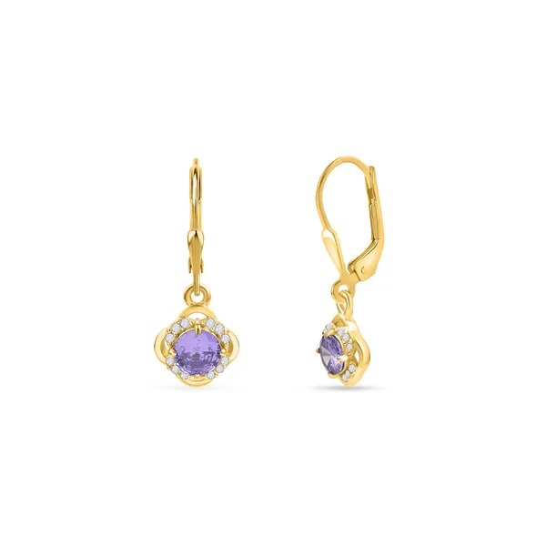 925_Sterling_Silver_Purple_Cz_Drop_Earrings_Elegant_Gold_Plated_Halo_Jewelry_Wedding,_Anniversary,_Valentines_And_Birthday_Gift