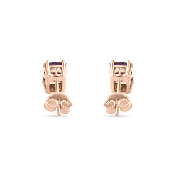 925_Silver_Blue_Sapphire_Cz_Solitaire_Stud_Earrings__0.5_Micron_Rose_Gold_Plated__Bis_Hallmarked__Elegant_Gifts_For_Women_And_Girls