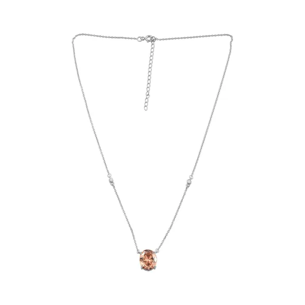 925_Silver_Pink_Cz_Solitaire_Necklace_With_Chain__Elegant_Pendant_Design__Suitable_For_Women_And_Girls__Occasion_Wear_Jewelry_Rhodium_Plated