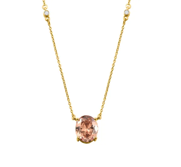 925_Silver_Pink_Cz_Solitaire_Necklace_With_Chain__Elegant_Pendant_Design__Suitable_For_Women_And_Girls__Occasion_Wear_Jewelry_Goldgold_Plated