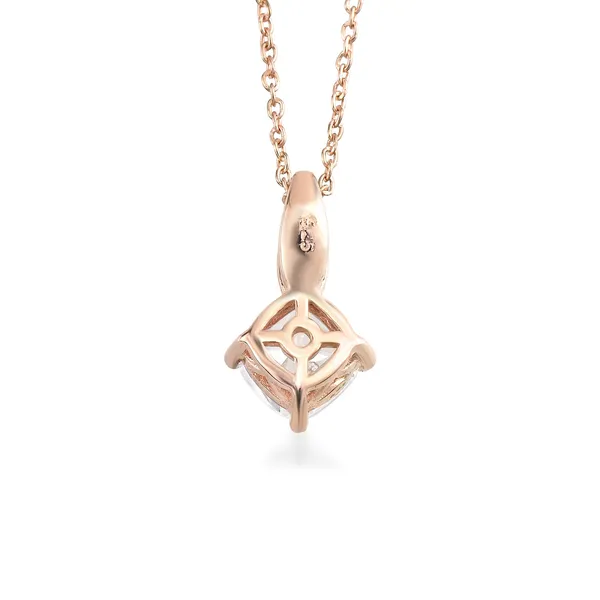 925_Sterling_Silver_White_Cz_Solitaire_Pendant_Necklace_For_Women__Rose_Gold_Plated__Elegant_Necklace__Elegant_Jewellery_Gift