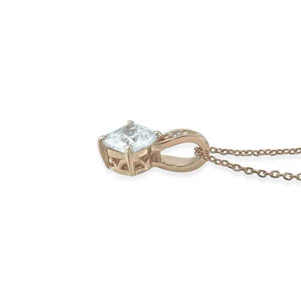 925_Sterling_Silver_White_Cz_Solitaire_Pendant_Necklace_For_Women__Rose_Gold_Plated__Elegant_Necklace__Elegant_Jewellery_Gift