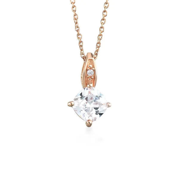 925_Sterling_Silver_White_Cz_Solitaire_Pendant_Necklace_For_Women__Rose_Gold_Plated__Elegant_Necklace__Elegant_Jewellery_Gift
