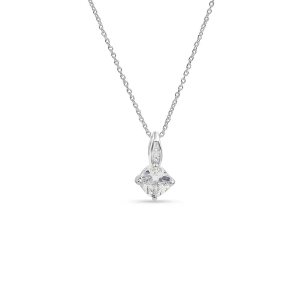 925_Sterling_Silver_White_Cz_Solitaire_Pendant_Necklace_For_Women__Rhodium_Plated__Elegant_Necklace__Elegant_Jewellery_Gift