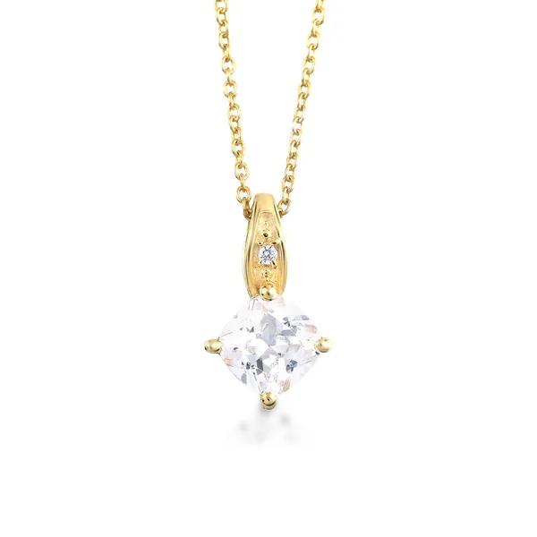 925_Sterling_Silver_White_Cz_Solitaire_Pendant_Necklace_For_Women__0.5_Micron_Gold_Plated__Elegant_Necklace__Elegant_Jewellery_Gift