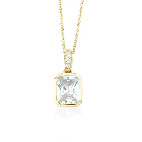 925_Sterling_Gold_White_Cz_Solitaire_Pendant_Necklace_For_Women__Gold_Plated_Solitaire_Necklace_With_Chain__Wedding,_Anniversary_And_Valentine_Gift_6_Months_Warranty_Product_And_Plating