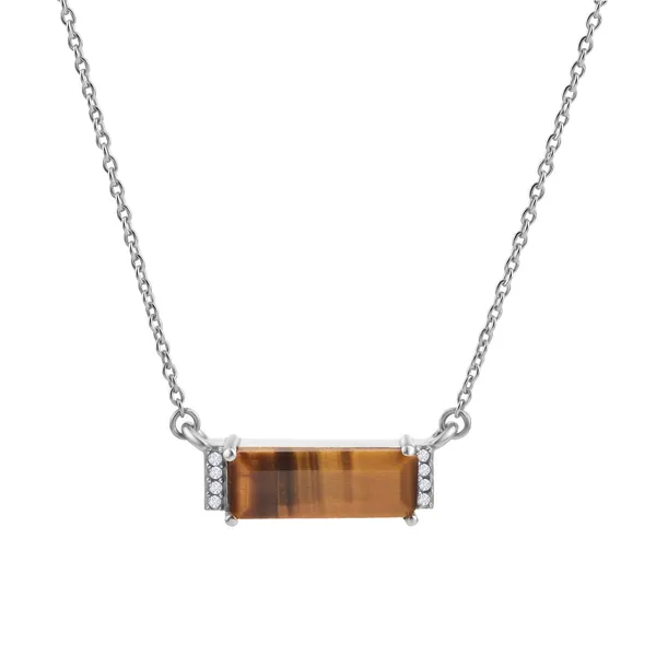 925_Silver_Tiger_Eye_Solitaire_Necklace_For_Women,_Rhodium_Plated__Lapiz_Lazuli,_Malachite_Solitair_Necklace