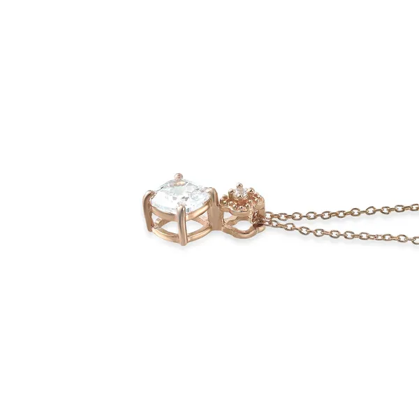 925_Sterling_Silver_White_Cubic_Zirconia_Solitaire_Necklace_for_Women,_Rose_gold_plated_925_Silver_Pendant_,_Minimalist_Luxury_Jewelry
