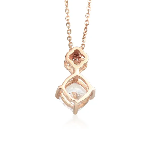 925_Sterling_Silver_White_Cubic_Zirconia_Solitaire_Necklace_for_Women,_Rose_gold_plated_925_Silver_Pendant_,_Minimalist_Luxury_Jewelry
