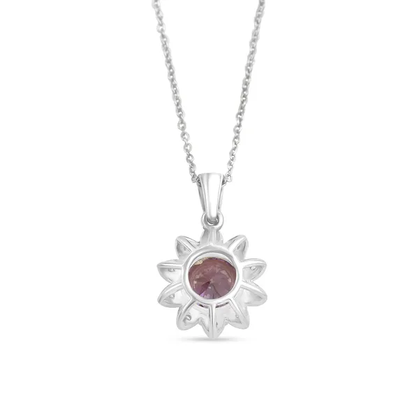 925_Silver_Blue_Sapphire_Cz_Flower_Necklace_For_Women_With_Rhodium_Plated