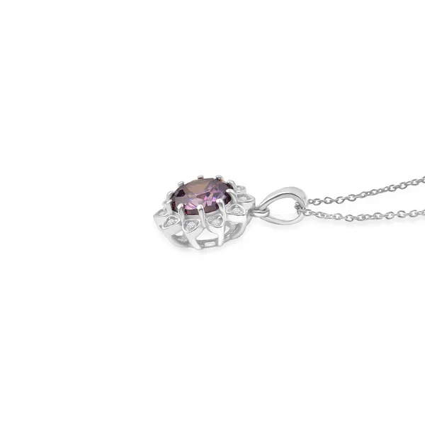 925_Silver_Blue_Sapphire_Cz_Flower_Necklace_For_Women_With_Rhodium_Plated