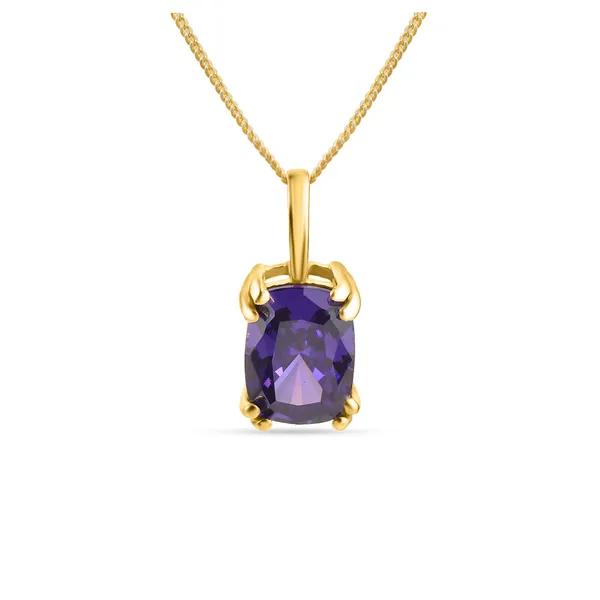 925_Silver_Blue_Cubic_Zirconia_Solitaire_Pedant_For_Women_In_Goldgold_Plated