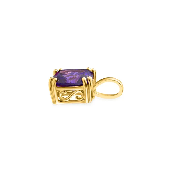 925_Silver_Blue_Cubic_Zirconia_Solitaire_Pedant_For_Women_In_Goldgold_Plated
