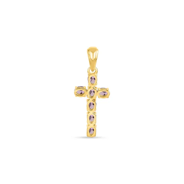 925_Silver_Lavender_Cubic_Zirconia_Cross_Pendant_with_Chain_Gold_Plated_Religious_Jewelry