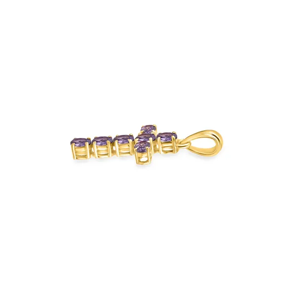 925_Silver_Lavender_Cubic_Zirconia_Cross_Pendant_with_Chain_Gold_Plated_Religious_Jewelry