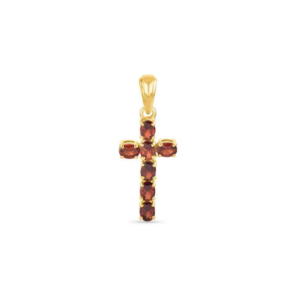 925_Silver_Red_Cubic_Zirconia_Cross_Pendant_with_Chain_Gold_Plated_Religious_Jewelry
