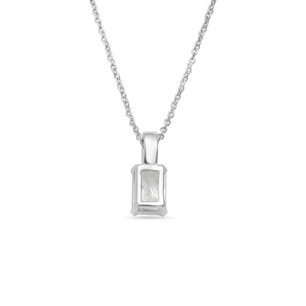 925_Sterling_Silver_White_Cubic_Zirconia_Solitaire_Necklace_925_Silver_Pendant_Rhodium_Finish
