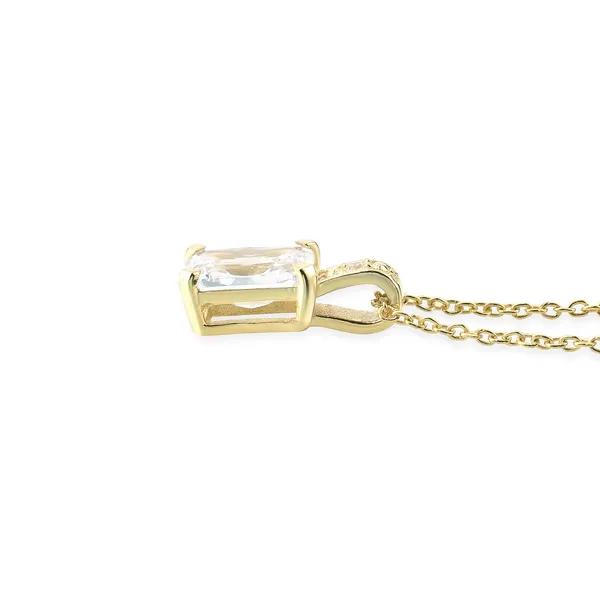 925_Sterling_Silver_White_Cubic_Zirconia_Solitaire_Necklace_Gold_Finish_925_Silver_Pendant