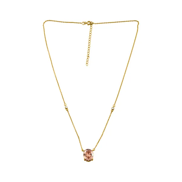 925_Silver_Pink_Cz_Solitaire_Necklace_With_Chain__Elegant_Pendant_Design__Suitable_For_Women_And_Girls__Occasion_Wear_Jewelry_Goldgold_Plated