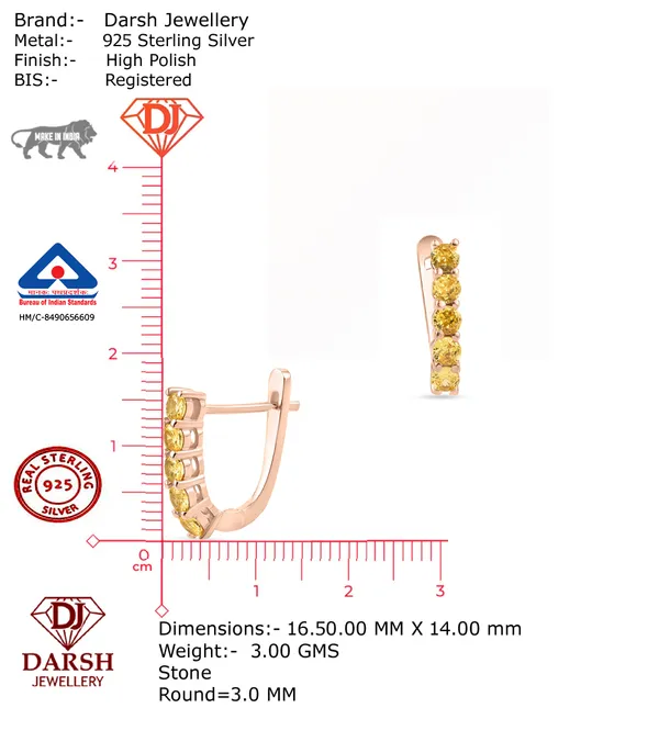 925_Silver_Goldcz_Hoop_Earrings_With_Rose_Gold_Plating